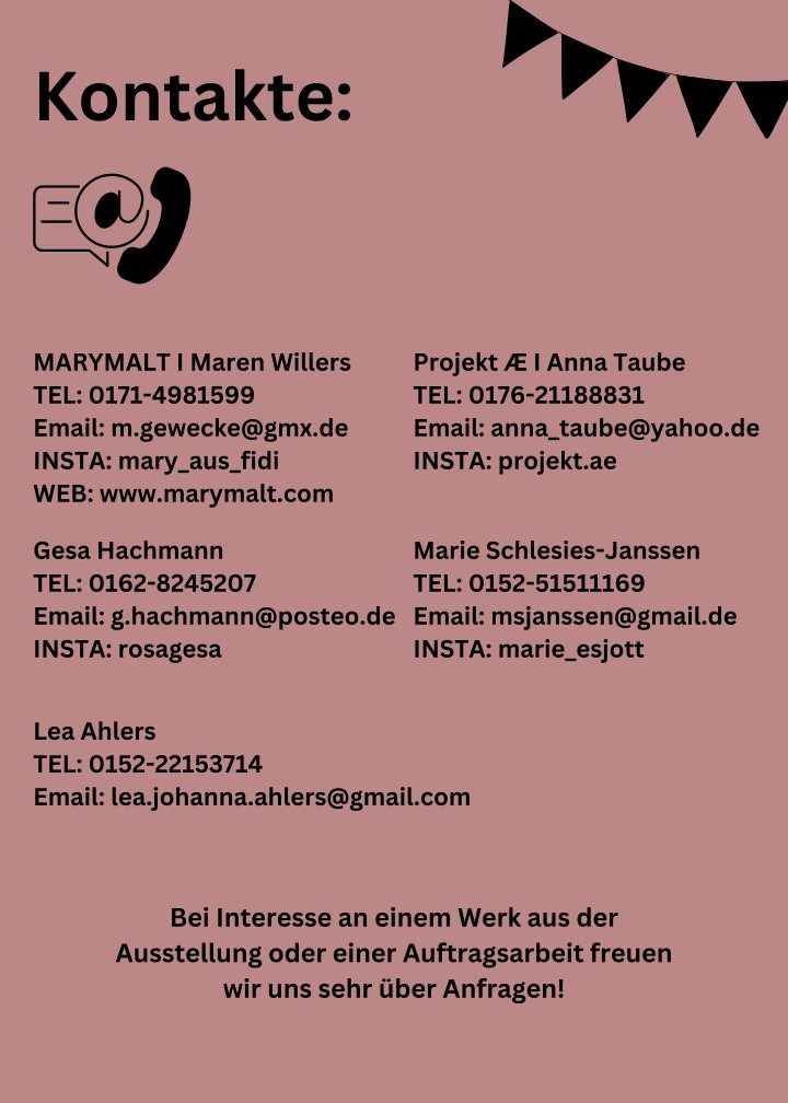 Werkschau Atelier Kollektiv 22 - Rückseite Flyer zur Ausstellung