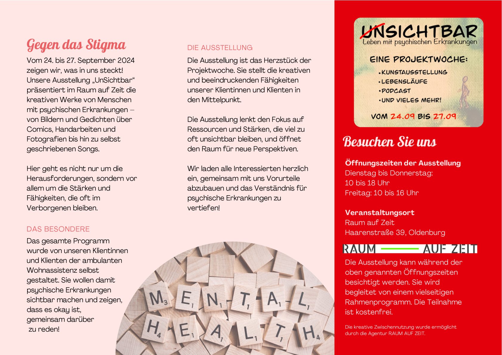 Caritas Aktionswoche "UnSichtbar" Flyer Rückseite