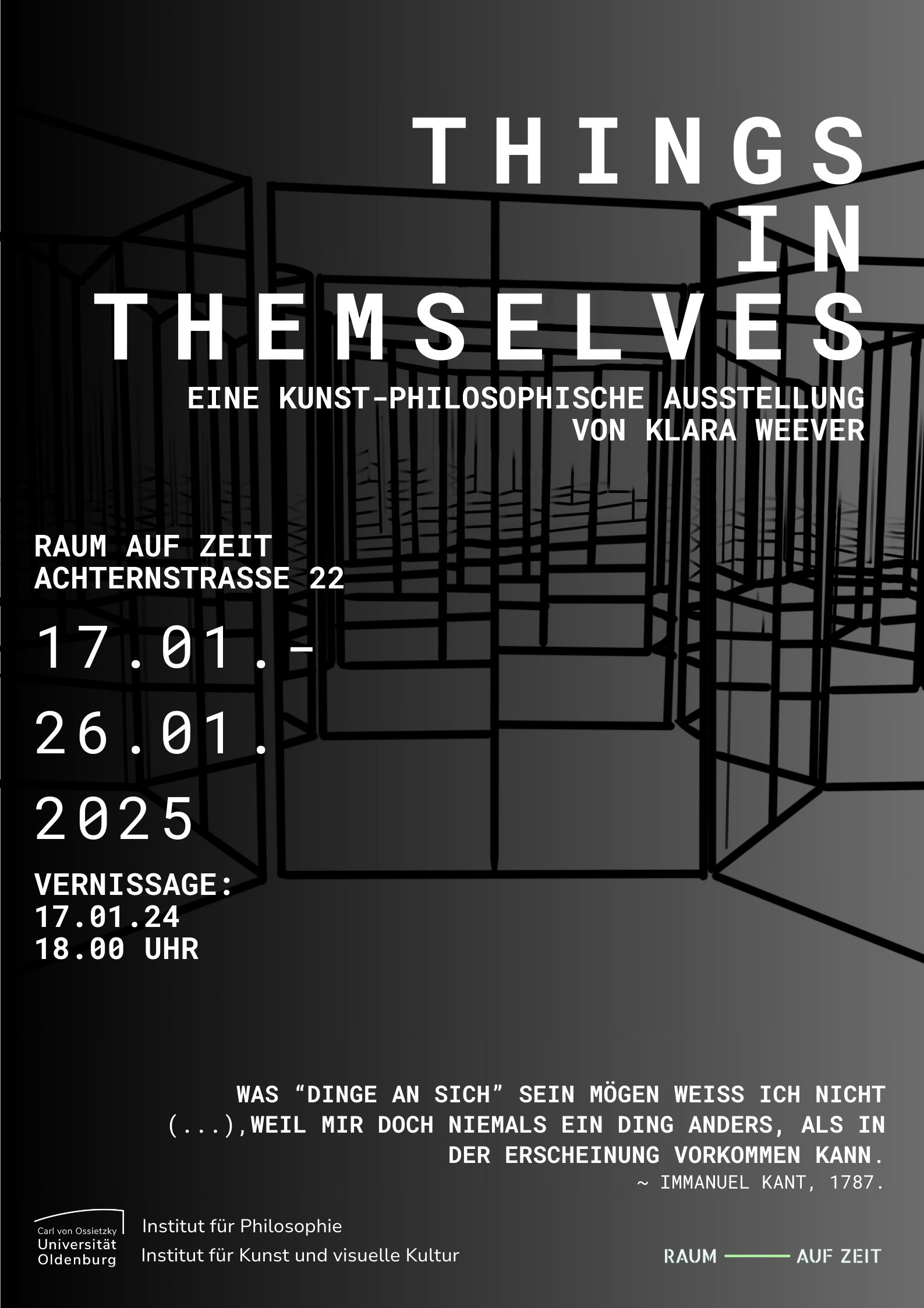 Plakat Ausstellung "Things in themselves" Klara Weever